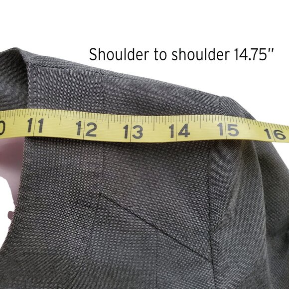 Anne Klein Round Neckline 5 Button Gray Lightweight Wool Blend Skirt Suit Size 2 - Picture 12 of 16